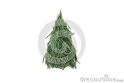 Green Christmas tree on white isolated Stock Photo