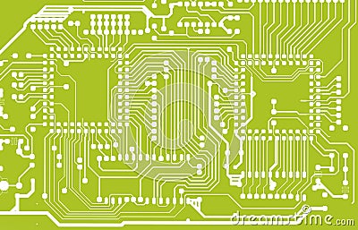 Green Circuit Board Background Stock Photo