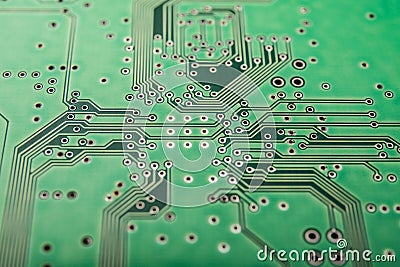 Green circuit board. Tech science background Stock Photo