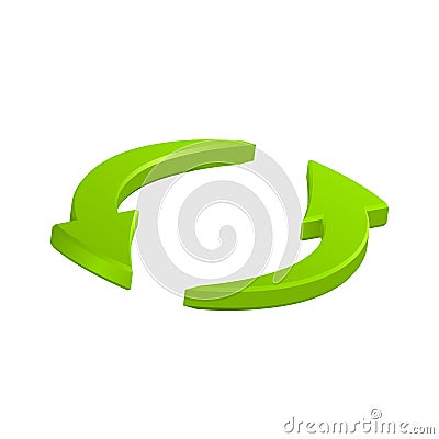 Green circular arrows icon, vector symbol Vector Illustration