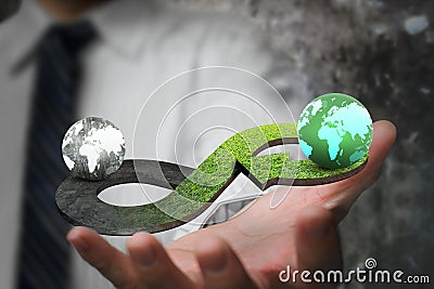 Green circular economy concept Stock Photo