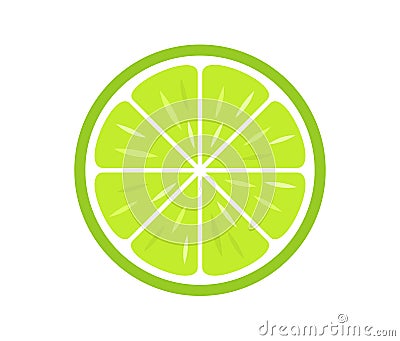 Green lime slice icon Vector Illustration