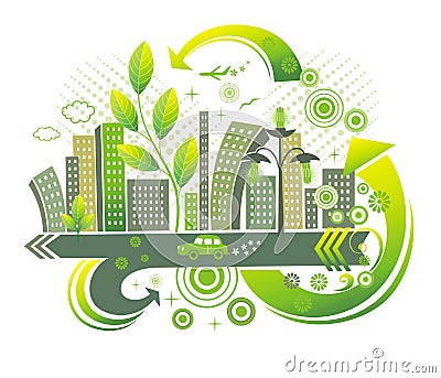 Green city. Vector Illustration