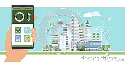 Green city app Vector Illustration