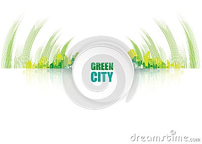 Green city. Ecology concept. Save life and environment Vector Illustration