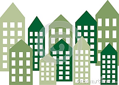 Green city skyline header or banner Stock Photo