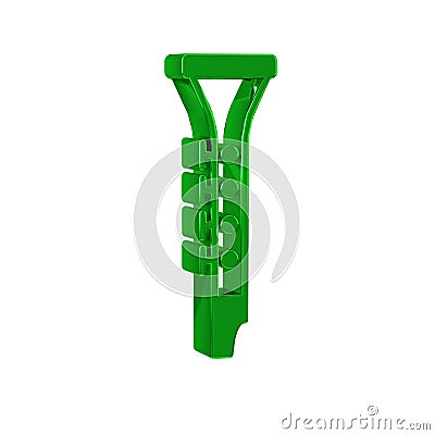 Green Clarinet icon isolated on transparent background. Musical instrument. Stock Photo