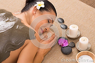 Green Clay Treatment At Spa Stock Photo