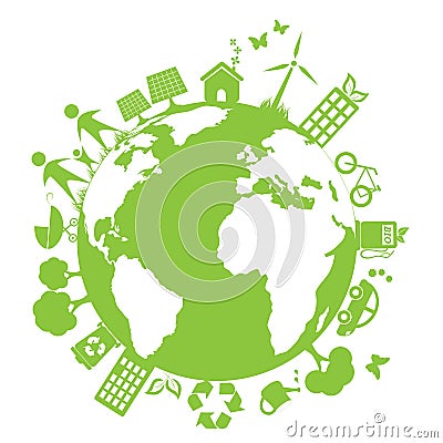 Green clean environment Vector Illustration