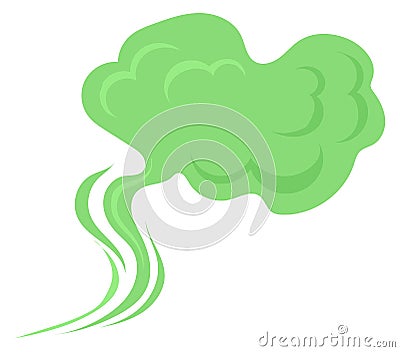 Green cloud. Cartoon garbage smell. Toxic scent Vector Illustration