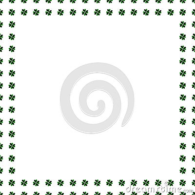 Green clover border, frame isolated on white background. Ireland symbol pattern. Watercolor illustration. St. Patrick Day template Stock Photo