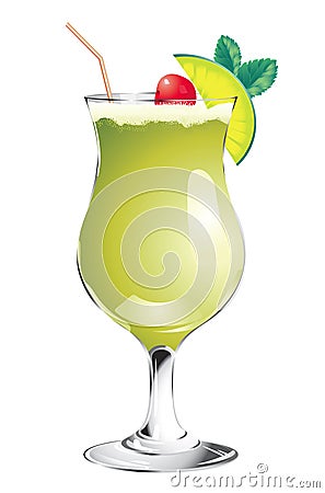 Green cocktail Vector Illustration