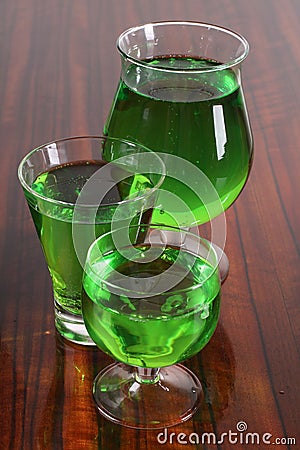 Green cocktails three Stock Photo