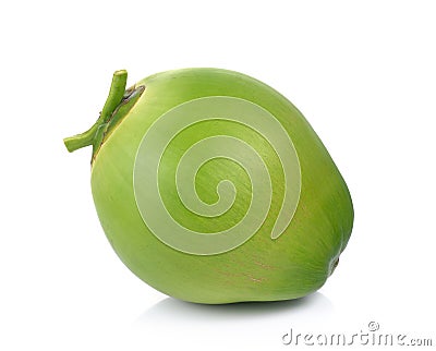 Green coconuts on white background Stock Photo