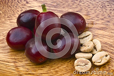 Green coffe (coffea arabica) Stock Photo