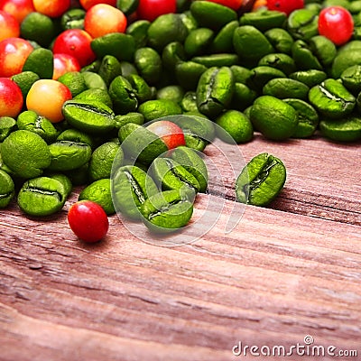 Green coffee beans. Stock Photo