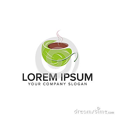 Green coffee logo design concept template Vector Illustration