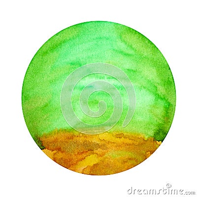 Green color background earth element watercolor painting illustration design drawing art chakra mind mental spiritual Cartoon Illustration