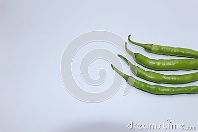 Green color chilli item used in kitchen Stock Photo