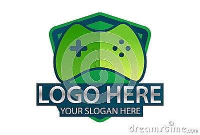 Green Color Joy Stick Game Logo Design Vector Illustration