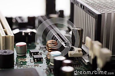 Green color personal computer motherboard Stock Photo