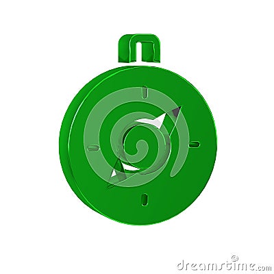 Green Compass icon isolated on transparent background. Windrose navigation symbol. Wind rose sign. Stock Photo