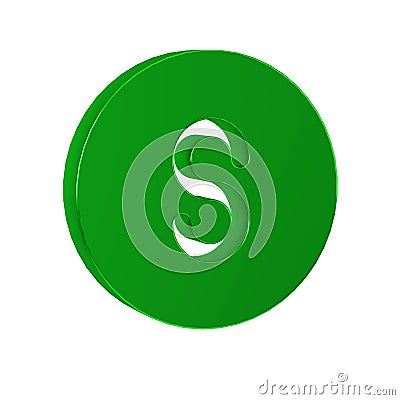 Green Compass south icon isolated on transparent background. Windrose navigation symbol. Wind rose sign. Stock Photo