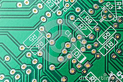 Green Computer Chip Technology close up Stock Photo