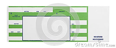 Green Concert Ticket Stock Photo