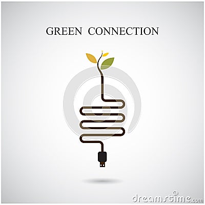 Green connection concept. Green environment sign Vector Illustration