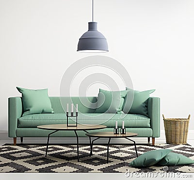 Green contemporary modern sofa Stock Photo