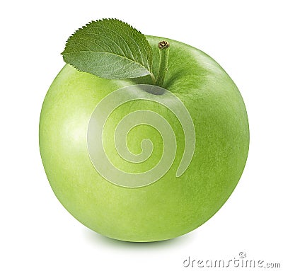 Green cooking apple isolated on white background Stock Photo