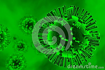 Green Coronavirus Stock Photo