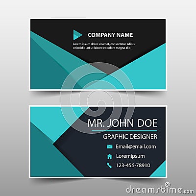 Green corporate business card, name card template , horizontal simple clean layout design template , Business banner template Vector Illustration