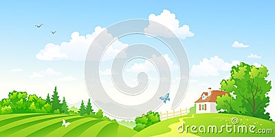 Green countryside Vector Illustration