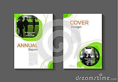 Green cover book modern Brochure template, design, annual repor Vector Illustration