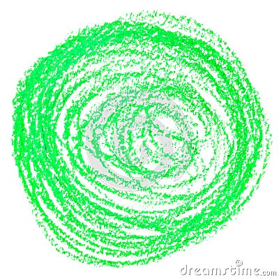 Green crayon circle Stock Photo