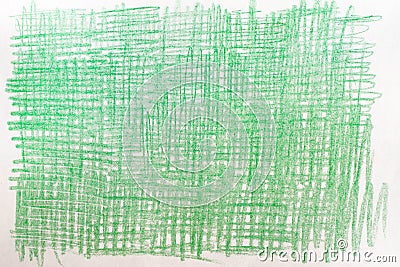 Green crayon drawings on paper background texture Stock Photo