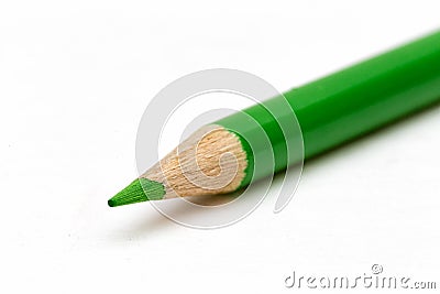 Green Crayon Stock Photo