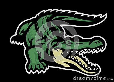 Green crocodile roaring mascot Vector Illustration