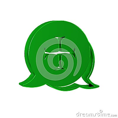 Green Crusade icon isolated on transparent background. Stock Photo