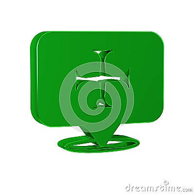 Green Crusade icon isolated on transparent background. Stock Photo