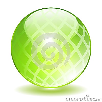 Green crystal vector orb Vector Illustration