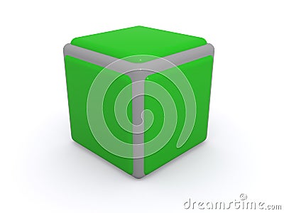 Green cube Cartoon Illustration