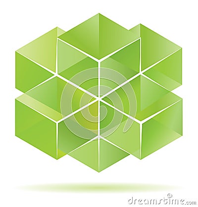 Green cube design Vector Illustration