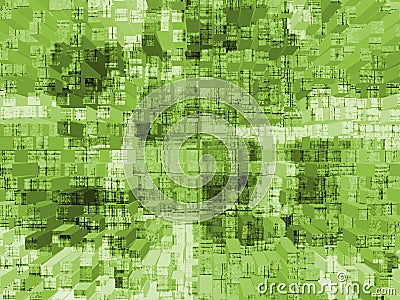 Green Cubed Stock Photo