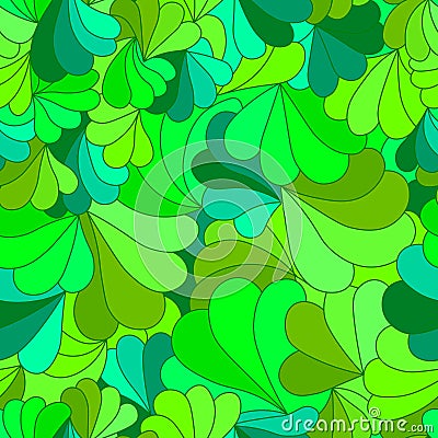 Green curls seamless vector pattern Vector Illustration