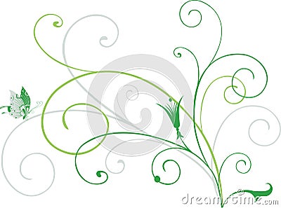 Green curls Vector Illustration