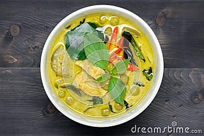 Green curry with chicken Stock Photo