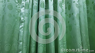 green curtains to decorate the houseGreen Stock Photo